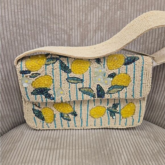 VIRAL Lemon Beaded Shoulder Bag - Picture 1 of 4